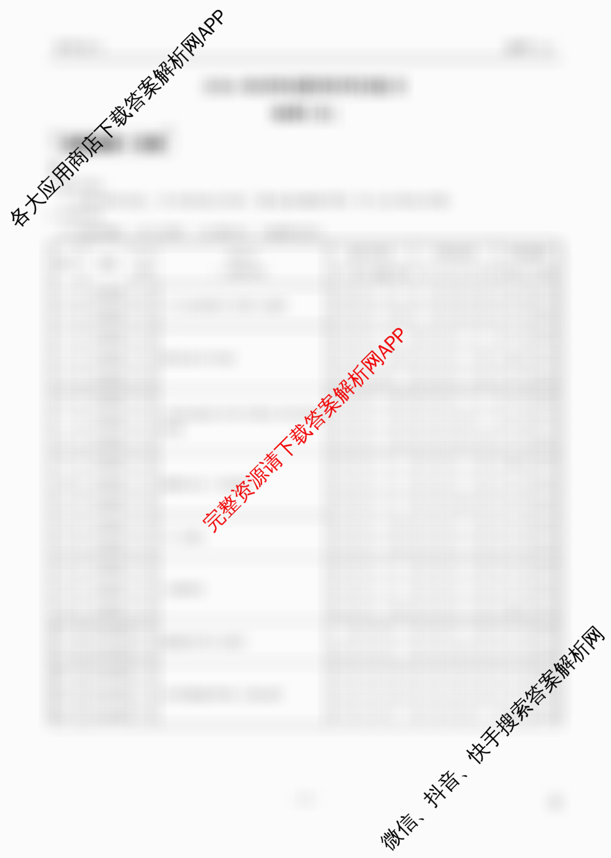 衡水金卷先享题2026年学科素养评价练(五)5各科答案及试卷（含化学(JS)【江苏专版】 历史(CY)【重庆专版】 物理(HN)【湖南专版】等90份）地理答案
