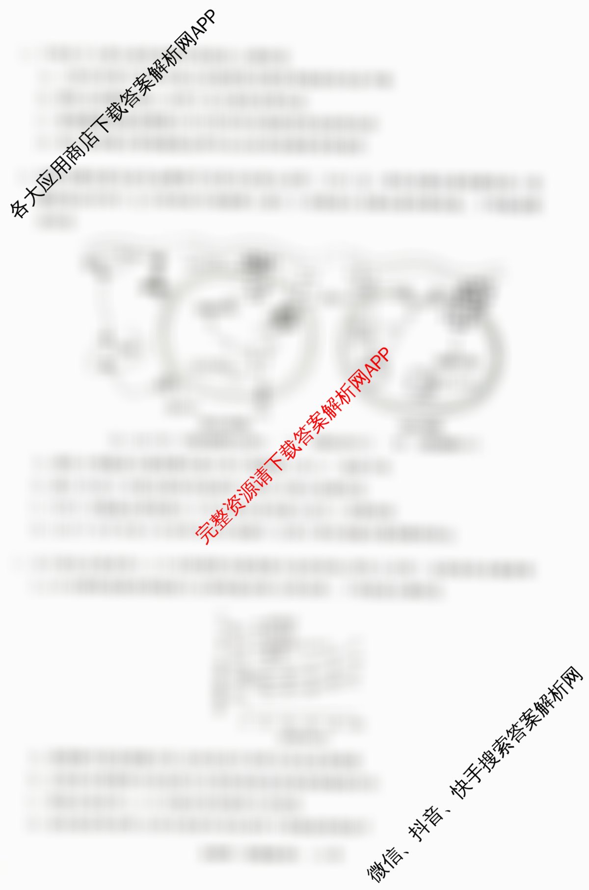 天舟高考衡中同卷2026年普通高等学校招生全国统一考试模拟信息卷(四)4各科答案及试卷: 含化学(LE) 化学(WY) 政治(河南版)试卷解析生物试题