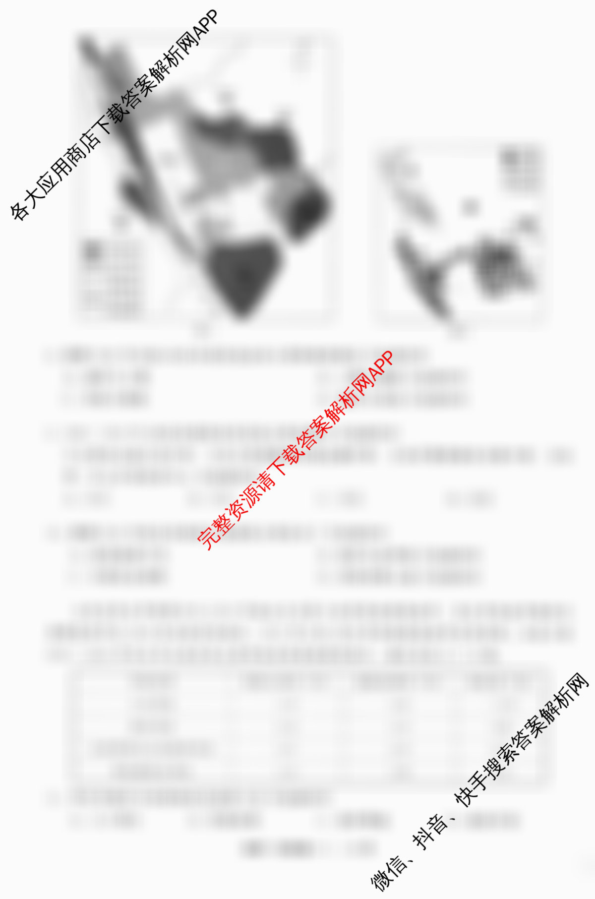 天舟高考衡中同卷2026年普通高等学校招生全国统一考试模拟信息卷(一)1各科答案及试卷（含化学(JY)、英语(通用版)、语文(通用版)等35份）地理试题
