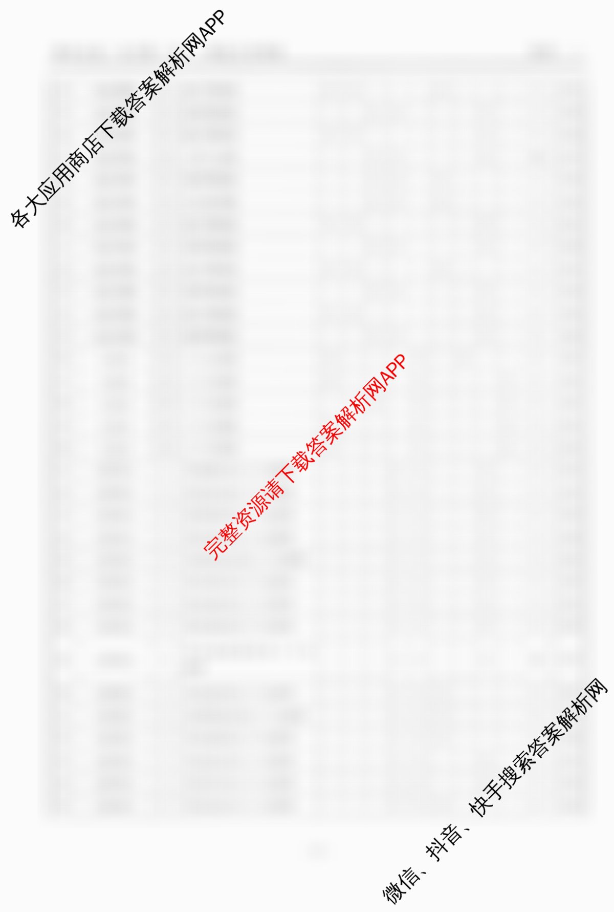 衡水金卷先享题夯基卷 2026年普通高等学校招生全国统一考试模拟 (一)1各科答案及试卷（33科全）英语答案