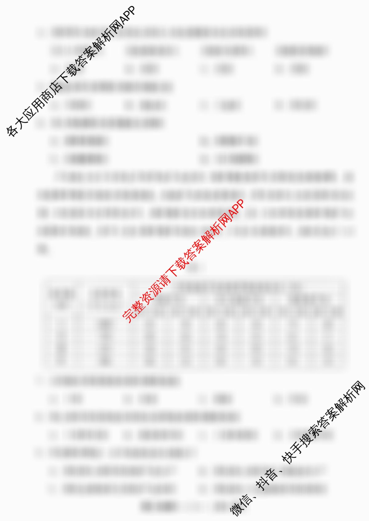 福州市2024~2025学年高三年级第二次质量检测试卷及答案汇总（含化学、物理、生物等10份）地理试题
