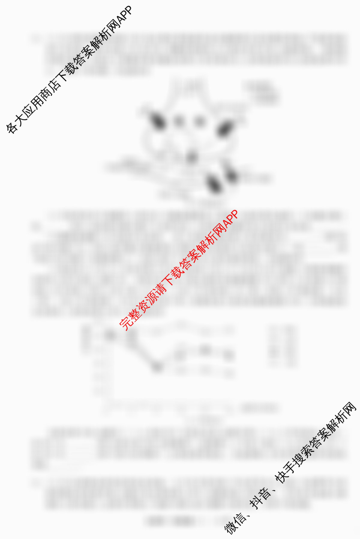 天舟高考衡中同卷2026年普通高等学校招生全国统一考试模拟信息卷(一)1各科答案及试卷（含化学(JY)、英语(通用版)、语文(通用版)等35份）生物试题