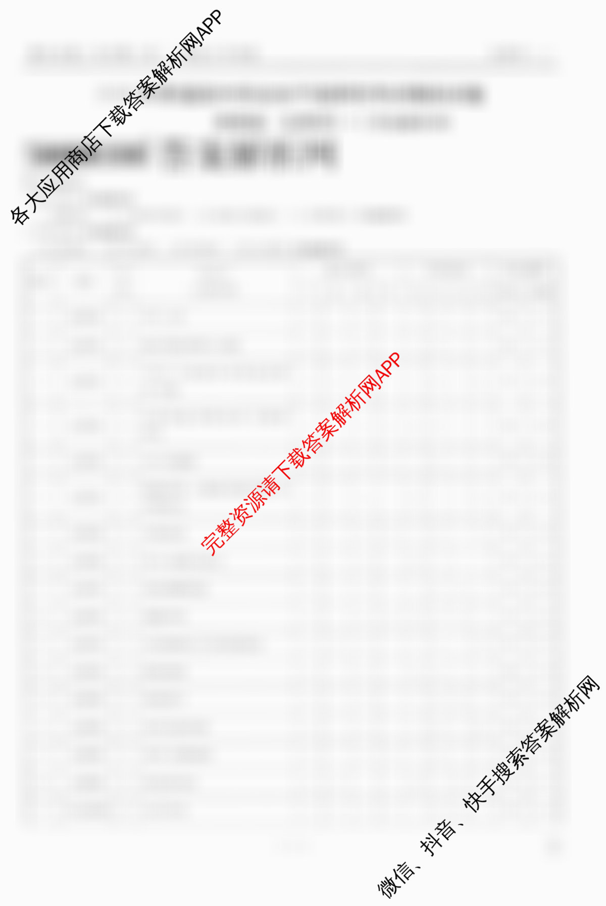 衡水金卷先享题夯基卷 2026年普通高等学校招生全国统一考试模拟 (一)1各科答案及试卷（33科全）生物答案