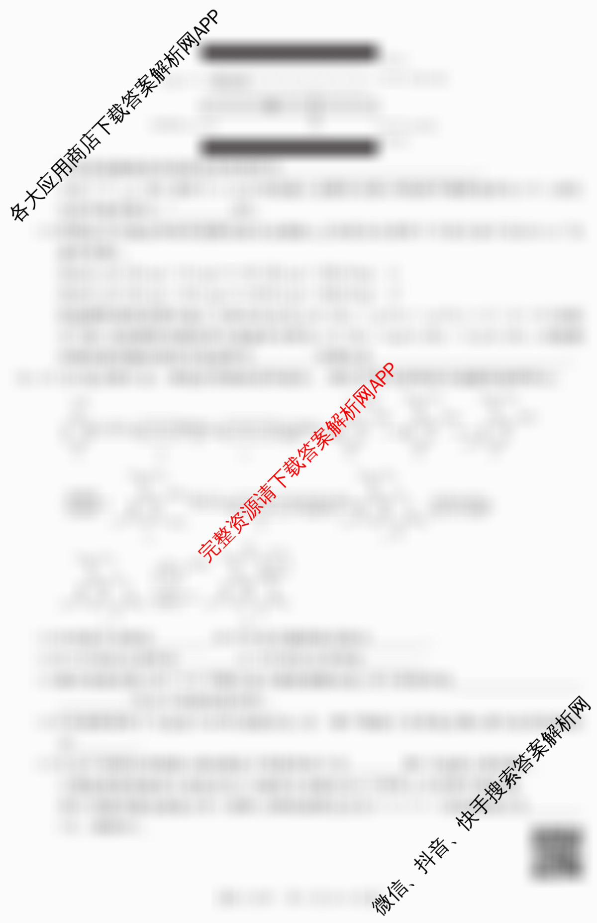 2024年三新协同教研共同体高三联考(12.19-20)各科答案及试卷（27科全）化学试题