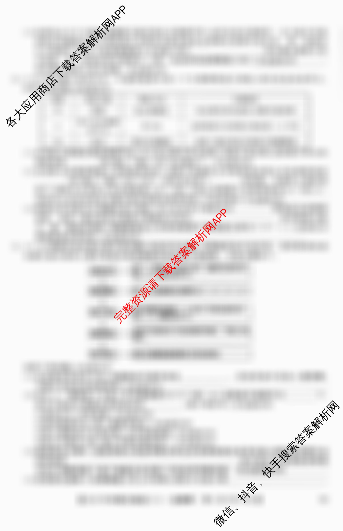 2026年全国高考冲刺压轴卷(六)6（含物理(四川)、政治(B1)、历史(湖北)等）生物试题