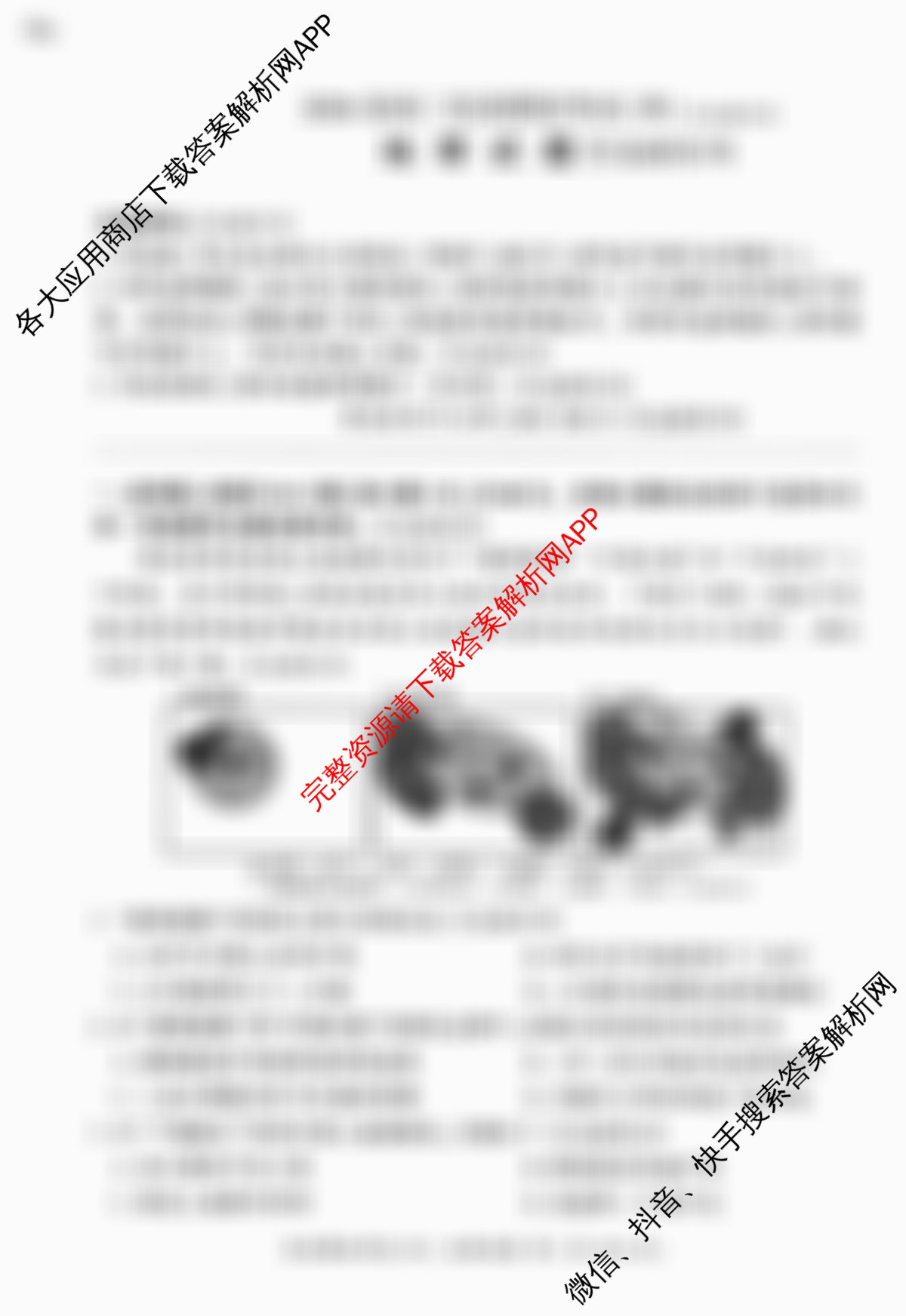 百师联盟2026届高三仿真模拟考试(四)试卷及答案汇总（含数学(百B) 生物(百X) 生物(百E)等）地理试题