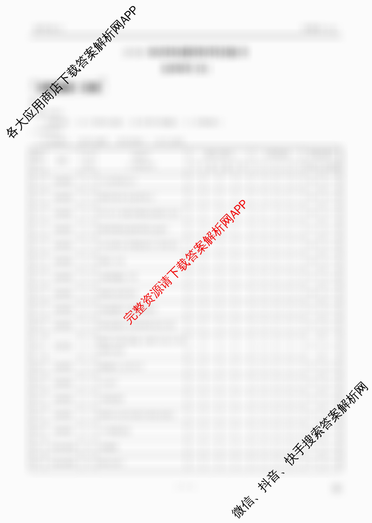 衡水金卷先享题2026年学科素养评价练(五)5各科答案及试卷（含化学(JS)【江苏专版】 历史(CY)【重庆专版】 物理(HN)【湖南专版】等90份）生物答案