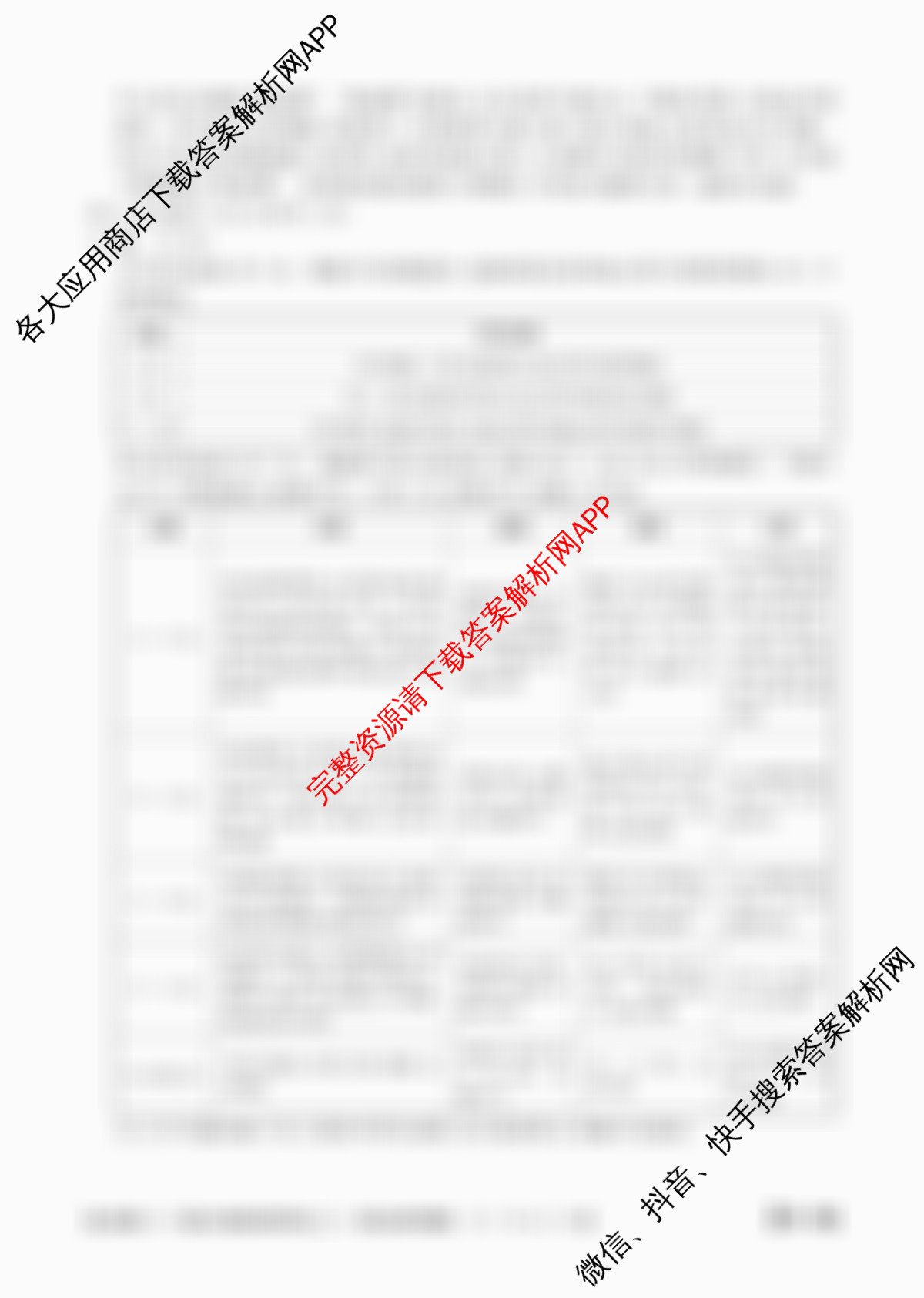 山西省2025届九年级阶段评估(二)[3L]试卷及答案汇总（含物理(HYB)、化学(HJB)、英语(R)等11份）语文答案
