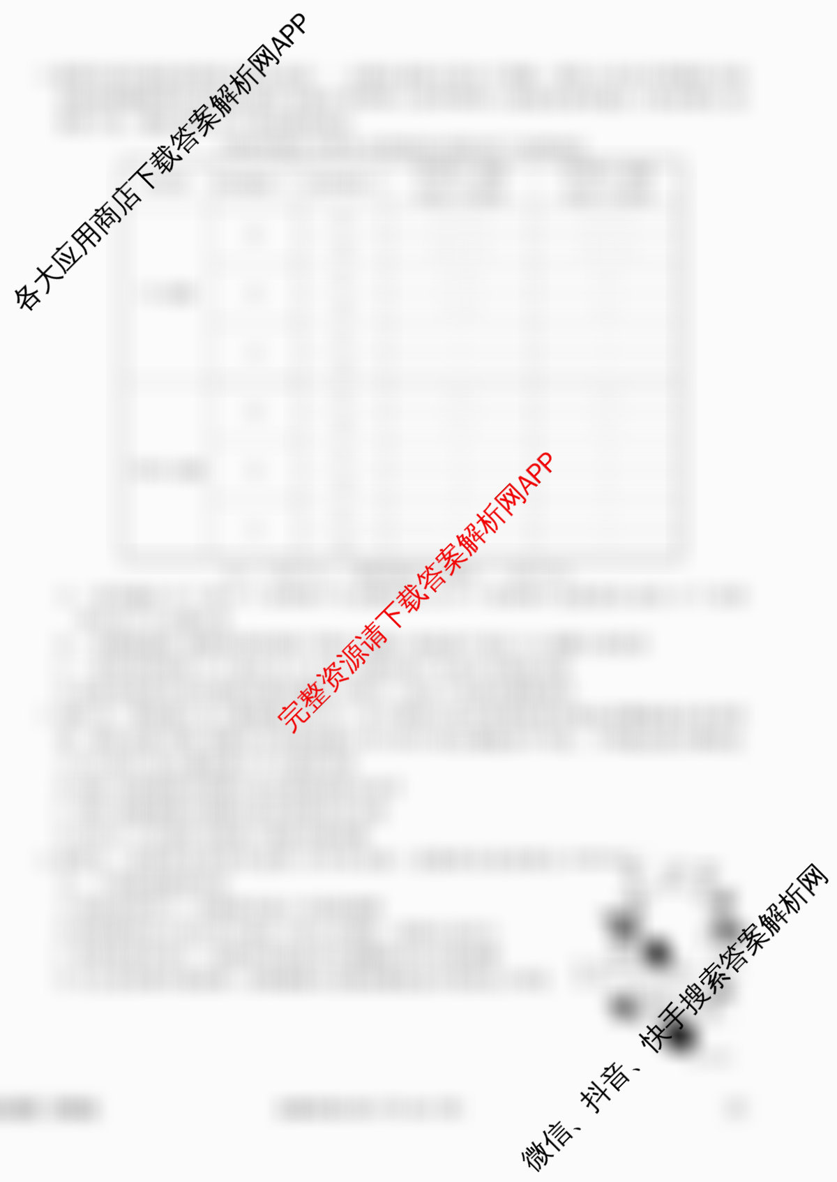 衡水金卷先享题调研卷2026年普通高等学校招生全国统一考试模拟试题(四)4各科答案及试卷(已更新地理(MH) 化学(L) 政治(HJ)等91份)生物试题